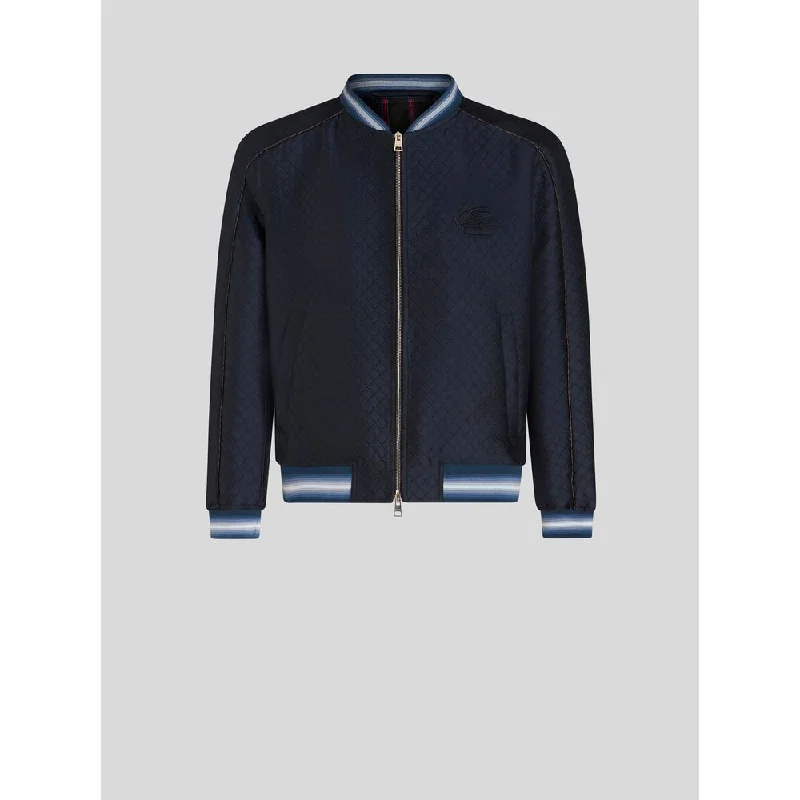 BOMBER JACKET WITH INTARSIA PATTERN