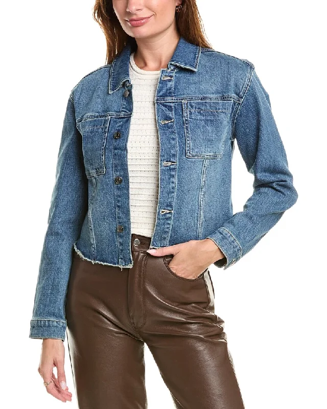 Plus Size Women's Military - Inspired Blazers with Gold Accents for a Bold Look HUDSON Jeans Micro Crop Jacket