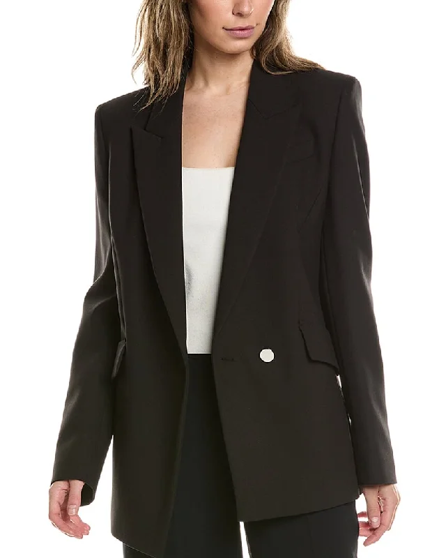 Plus Size Women's Cropped Velvet Blazers in Burgundy for a Night Out Hugo Boss Jarinah Jacket