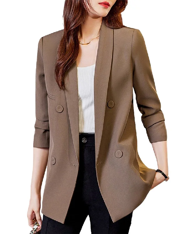 Single - Breasted Women's Tweed Blazers with Gold Buttons for a Classic Look LIONELLO SALVI Jacket Single - Breasted Women's Tweed Blazers with Gold Buttons for a Classic Look LIONELLO SALVI Jacket