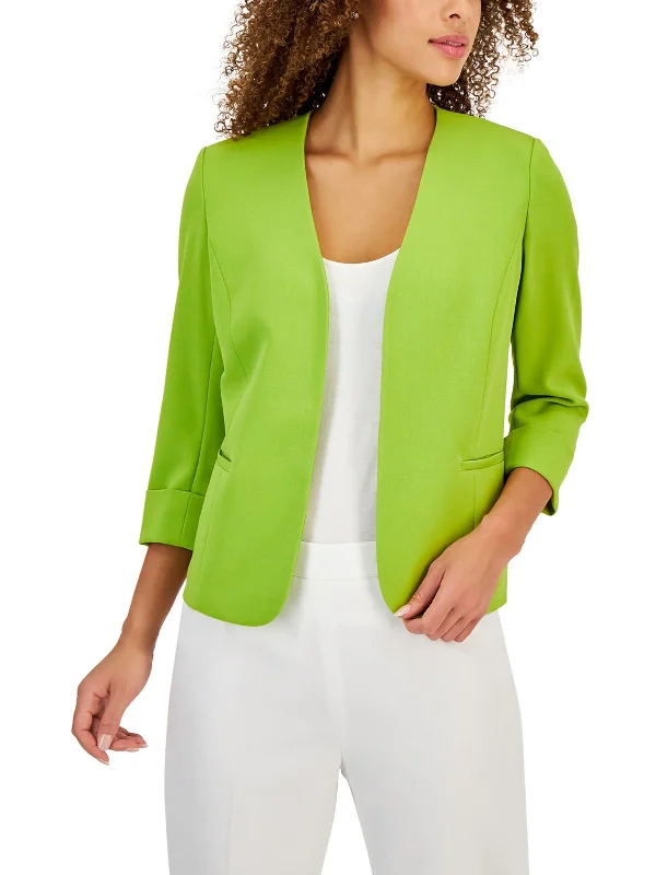 Women's Peplum Blazers in Emerald Green for a Stylish Work Attire Petites Womens Solid Polyester Open-Front Blazer Women's Peplum Blazers in Emerald Green for a Stylish Work Attire Petites Womens Solid Polyester Open-Front Blazer