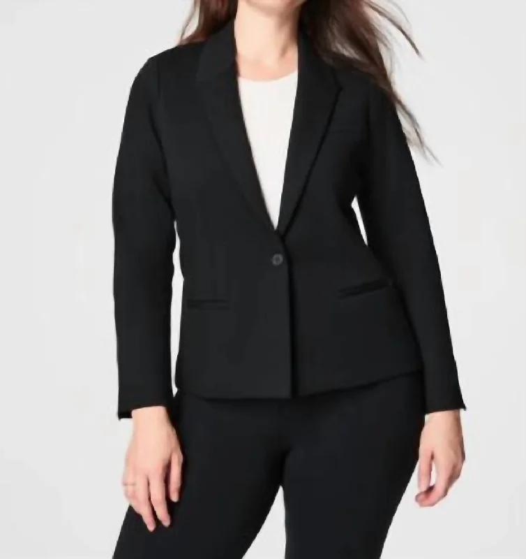 Women's Slim - Fit Blazers in Charcoal Gray for a Professional Appearance Ponte Blazer In Classic Black Women's Slim - Fit Blazers in Charcoal Gray for a Professional Appearance Ponte Blazer In Classic Black
