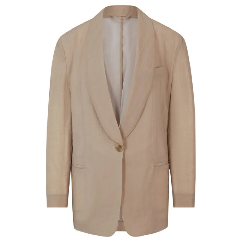 Plus Size Women's Double - Breasted Wool Blazers for Winter Office Wear Single-button jacket with shawl lapels