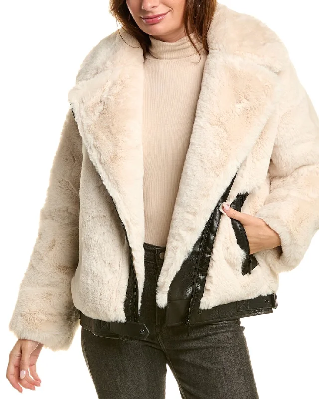 Oversized Women's Checkered Blazers in Black and White for a Trendy Style The Kooples Asymmetrical Plush Coat Oversized Women's Checkered Blazers in Black and White for a Trendy Style The Kooples Asymmetrical Plush Coat