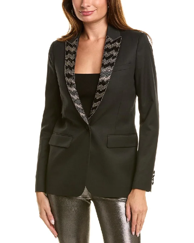 Women's Peplum Blazers in Emerald Green for a Stylish Work Attire The Kooples Wool-Blend Blazer Women's Peplum Blazers in Emerald Green for a Stylish Work Attire The Kooples Wool-Blend Blazer