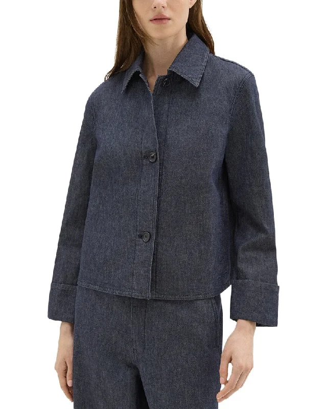 Women's Belted Blazers in Camel Color for a Sophisticated Outfit Theory Boxy Cuff Jacket