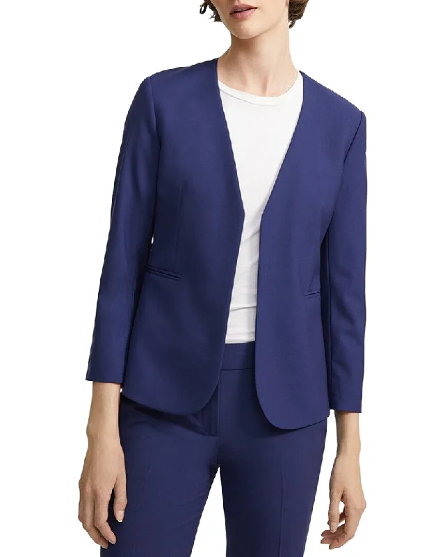 Women's Longline Linen Blazers in Pastel Colors for Summer Events Theory Lindrayia B. Wool-Blend Blazer Women's Longline Linen Blazers in Pastel Colors for Summer Events Theory Lindrayia B. Wool-Blend Blazer