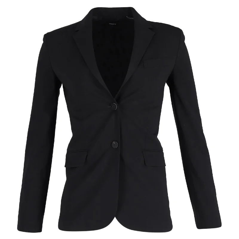 Plus Size Women's Faux Fur - Trimmed Blazers in Black for a Luxurious Look Theory Women's Single-Breasted Blazer in Black Wool Plus Size Women's Faux Fur - Trimmed Blazers in Black for a Luxurious Look Theory Women's Single-Breasted Blazer in Black Wool