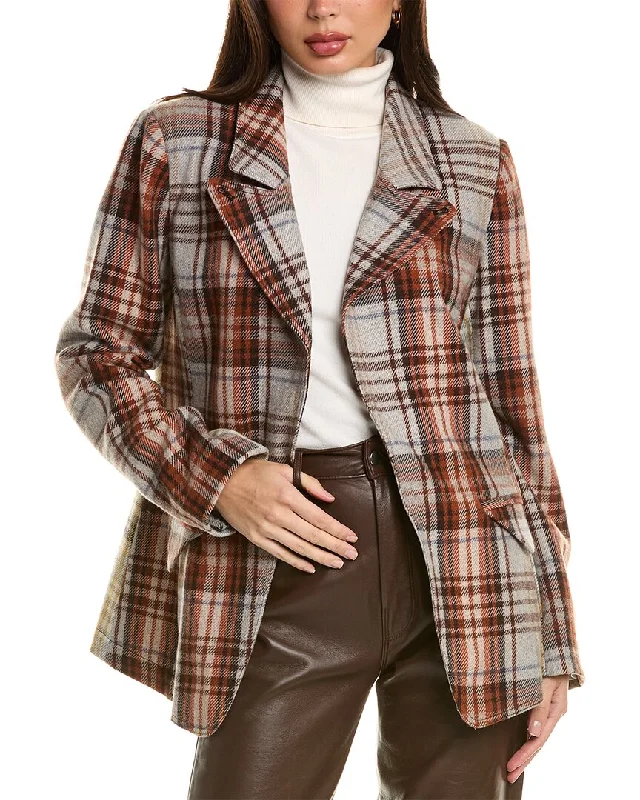 Single - Breasted Women's Linen Blend Blazers in Earth Tones for Casual Wear Tracy Reese Tartan Wool-Blend Blazer Single - Breasted Women's Linen Blend Blazers in Earth Tones for Casual Wear Tracy Reese Tartan Wool-Blend Blazer