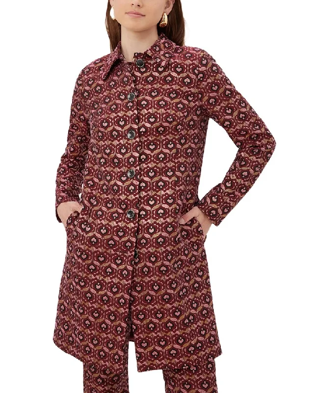 Double - Breasted Women's Polyester Blazers in Bright Colors for a Fun Style Trina Turk Asher Coat Double - Breasted Women's Polyester Blazers in Bright Colors for a Fun Style Trina Turk Asher Coat