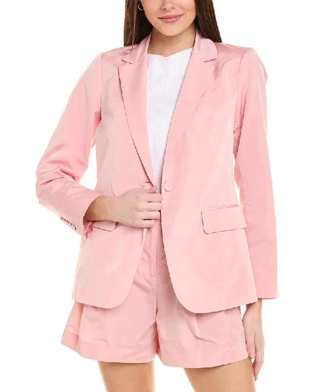 Double - Breasted Women's Leather Blazers in Taupe for an Edgy Look Ungaro Jenn Taffeta Jacket Double - Breasted Women's Leather Blazers in Taupe for an Edgy Look Ungaro Jenn Taffeta Jacket