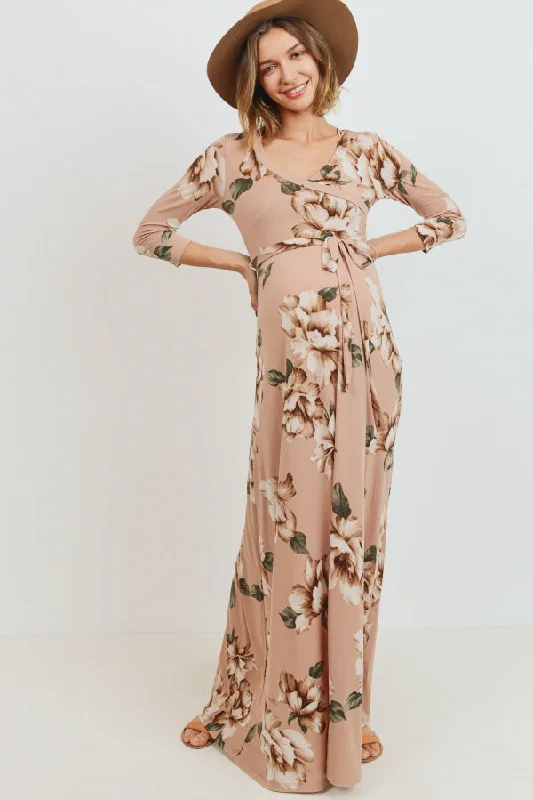 Maxi dresses with tassel accents for a fun and lively touch Blush Floral Maternity/Nursing Maxi Dress Maxi dresses with tassel accents for a fun and lively touch Blush Floral Maternity/Nursing Maxi Dress