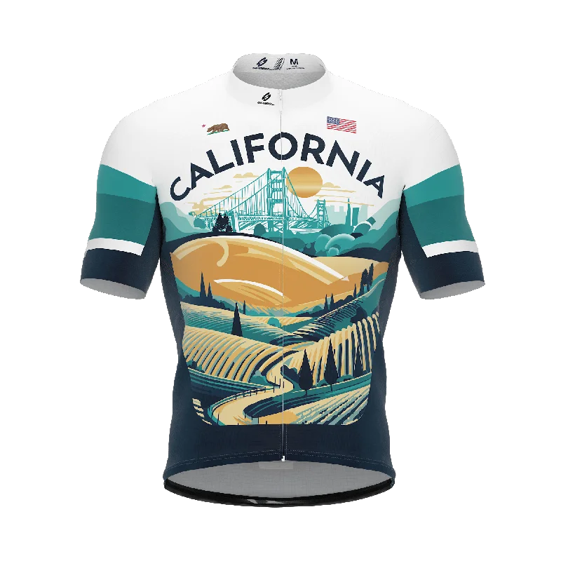 Women's jersey with a reflective strip for visibility California US State | Short Sleeve Cycling PRO Jersey | Men and Women Women's jersey with a reflective strip for visibility California US State | Short Sleeve Cycling PRO Jersey | Men and Women