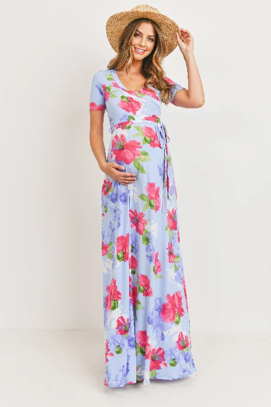 Maxi dresses with a ruffled neckline for a charming look Floral Ity Jersey Maternity/Nursing Maxi Dress Maxi dresses with a ruffled neckline for a charming look Floral Ity Jersey Maternity/Nursing Maxi Dress