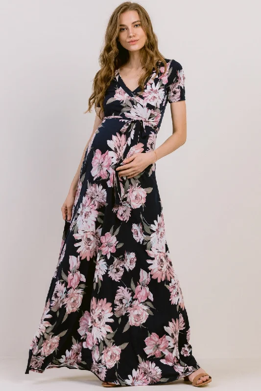 Metallic maxi dresses for a glamorous New Year's Eve party Floral Ity Jersey Maternity/Nursing Maxi Dress Metallic maxi dresses for a glamorous New Year's Eve party Floral Ity Jersey Maternity/Nursing Maxi Dress