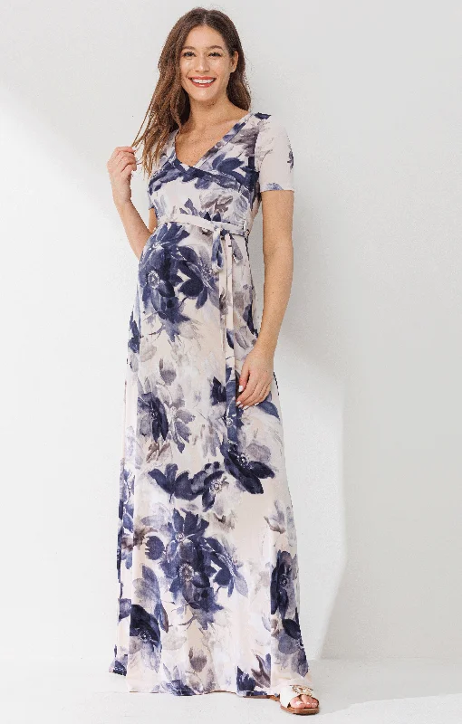 Metallic maxi dresses for a glamorous New Year's Eve party Floral Ity Jersey Maternity/Nursing Maxi Dress Metallic maxi dresses for a glamorous New Year's Eve party Floral Ity Jersey Maternity/Nursing Maxi Dress