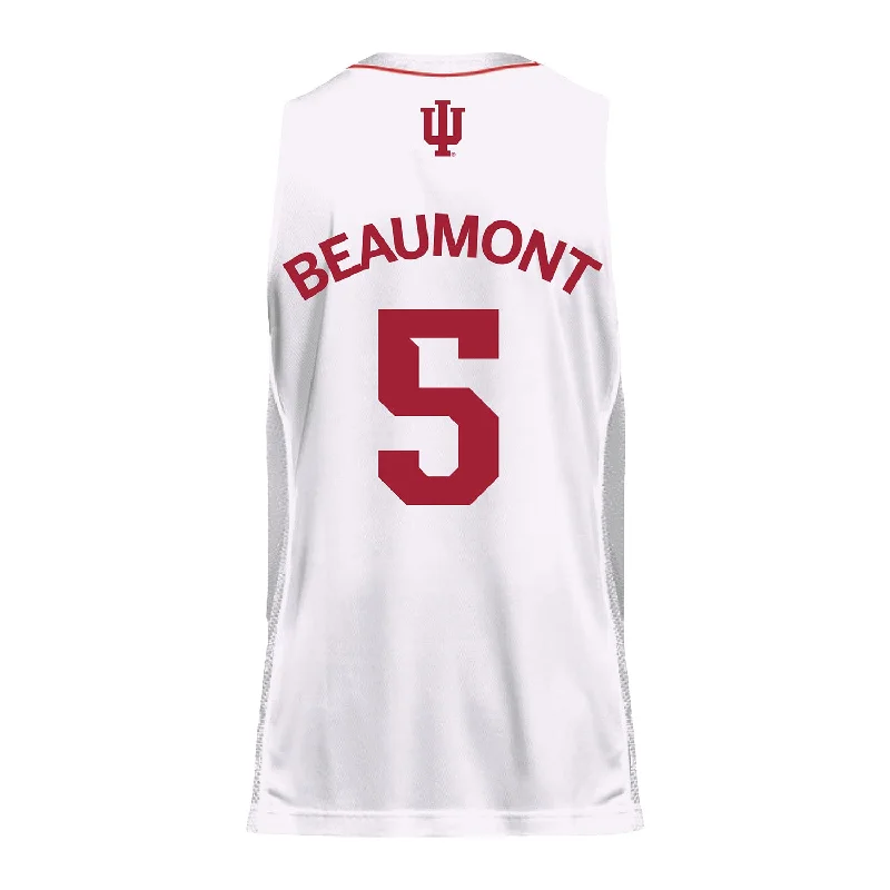 Breathable cotton women's jersey for everyday comfort Indiana Hoosiers Adidas White Women's Basketball Student Athlete Jersey #5 Lenee Beaumont Breathable cotton women's jersey for everyday comfort Indiana Hoosiers Adidas White Women's Basketball Student Athlete Jersey #5 Lenee Beaumont