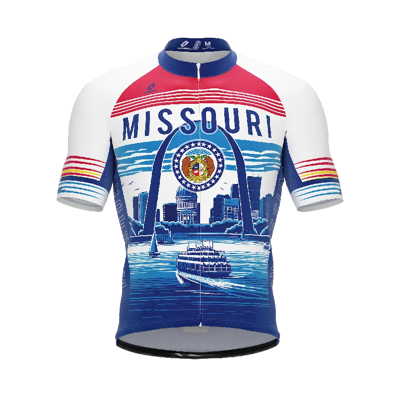 Button - down women's jersey for a classic touch Missouri US State | Short Sleeve Cycling PRO Jersey | Men and Women