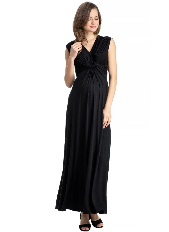 Maxi dresses with a belted empire waist for a more defined and flattering silhouette Papaver Maternity Maxi Dress - Black Maxi dresses with a belted empire waist for a more defined and flattering silhouette Papaver Maternity Maxi Dress - Black