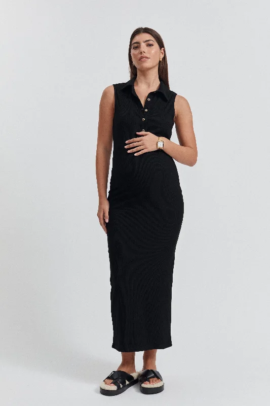 Linen maxi dresses for a breathable and lightweight summer option Collar Tank Ribbed Maxi Dress - FINAL SALE Linen maxi dresses for a breathable and lightweight summer option Collar Tank Ribbed Maxi Dress - FINAL SALE