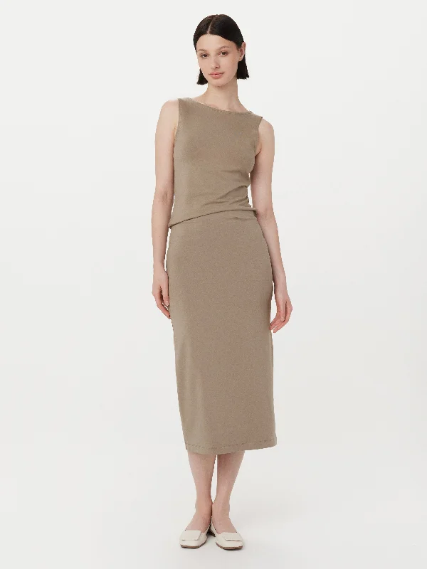 Skirts for a music festival The Jersey Pencil Skirt in Taupe