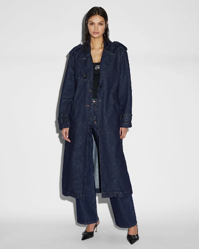 Denim Top with a Collared Neckline for a Preppy Style AFFINITY TRENCH LEGACY