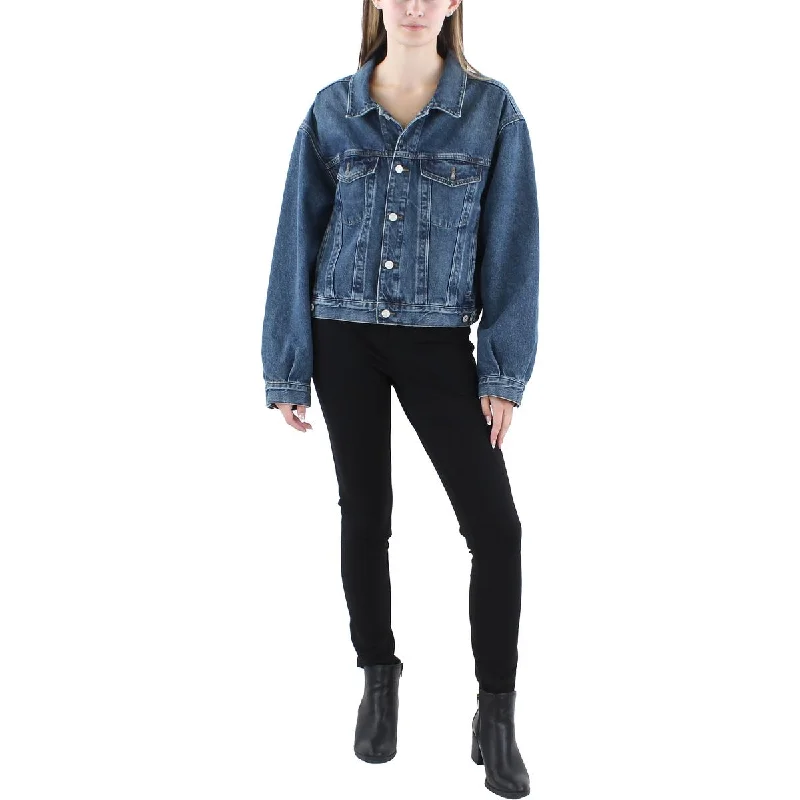 Embroidered Denim Top with Intricate Patterns Agolde Womens Charli Organic Cotton Denim Denim Jacket Embroidered Denim Top with Intricate Patterns Agolde Womens Charli Organic Cotton Denim Denim Jacket