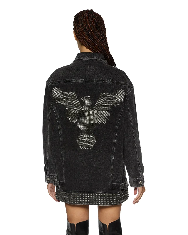 Denim Top with a Belted Waist for a Defined Silhouette ALTAR TRUCKER JACKET PHOENIX Denim Top with a Belted Waist for a Defined Silhouette ALTAR TRUCKER JACKET PHOENIX
