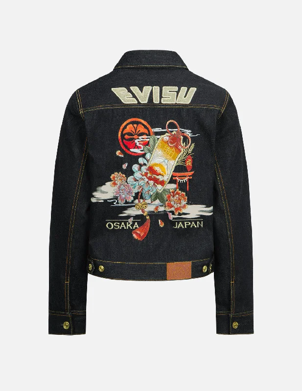 Studded Denim Top for a Glamorous and Bold Style Amulet and Peonies Embroidered Denim Jacket Studded Denim Top for a Glamorous and Bold Style Amulet and Peonies Embroidered Denim Jacket