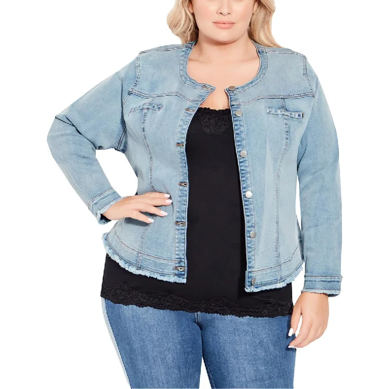Ripped Denim Top for a Rebellious Fashion Statement Avenue Womens Plus Deenie Denim Short Denim Jacket Ripped Denim Top for a Rebellious Fashion Statement Avenue Womens Plus Deenie Denim Short Denim Jacket