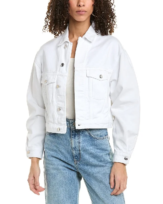 Distressed Denim Top for a Trendy and Edgy Look Iro Laced Denim Jacket