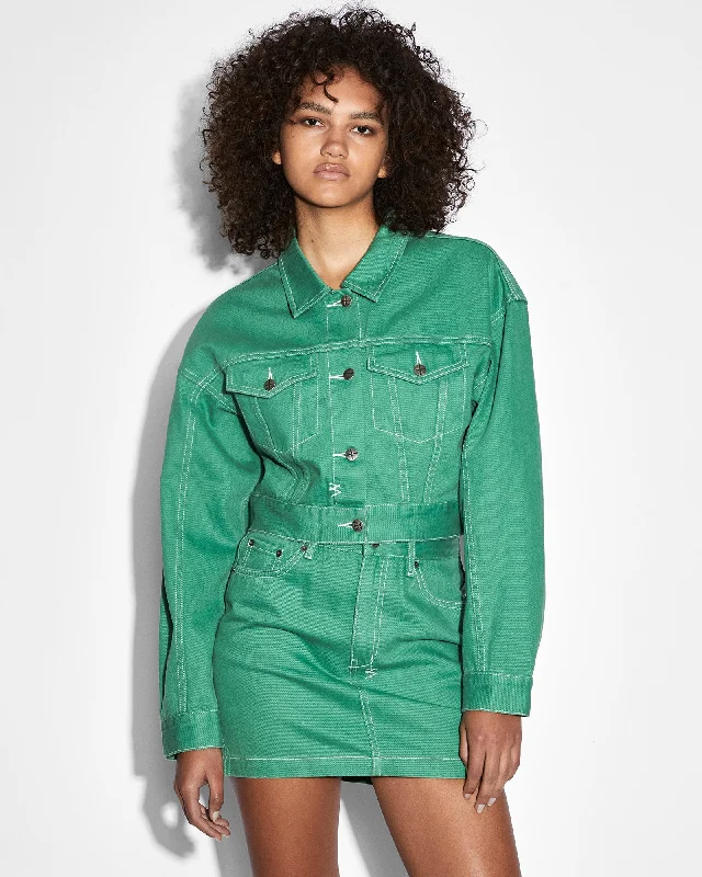 Denim Top for a Beachside Picnic with a Laid - Back Style BILLIE JACKET JADE