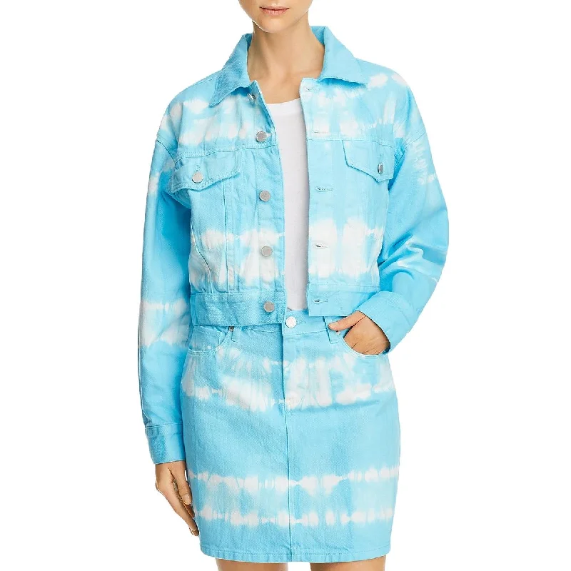 Denim Top with a Floral Print for a Feminine Touch [BLANKNYC] Womens Cropped Cotton Denim Jacket