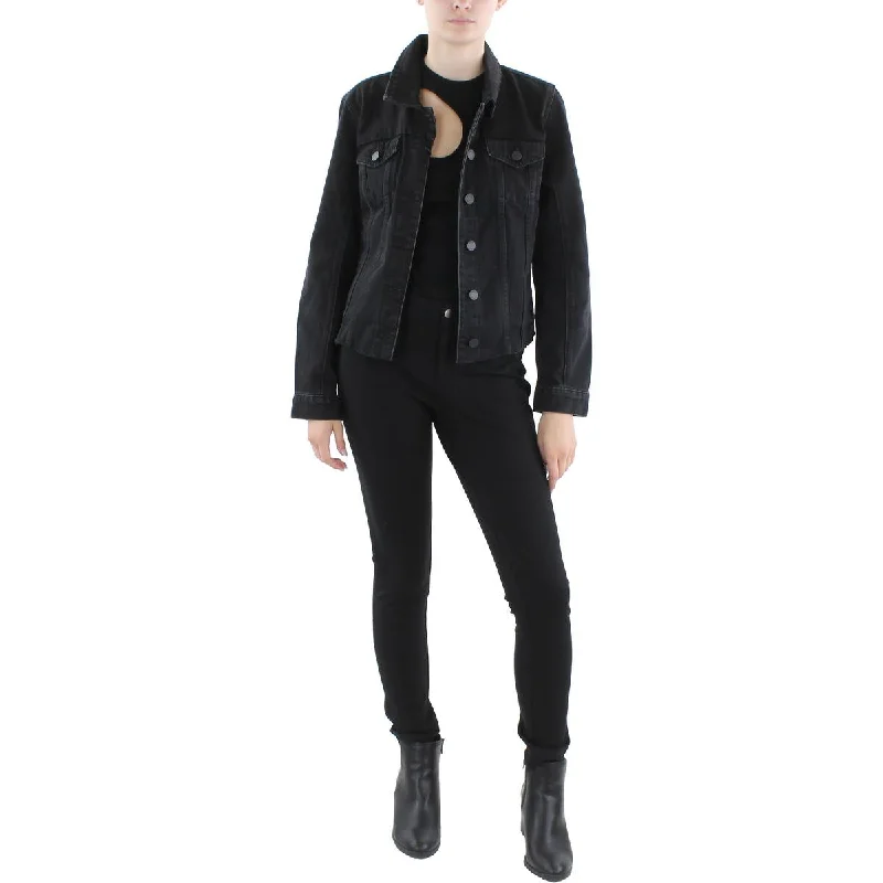 Denim Top with a Belted Waist for a Defined Silhouette [BLANKNYC] Womens Short Jean Denim Jacket