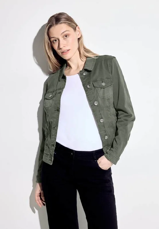 Sleeveless Denim Top for a Cool Summer Look Cecil Coloured Denim Jacket, Lime, Khaki Or White 212154 Sleeveless Denim Top for a Cool Summer Look Cecil Coloured Denim Jacket, Lime, Khaki Or White 212154