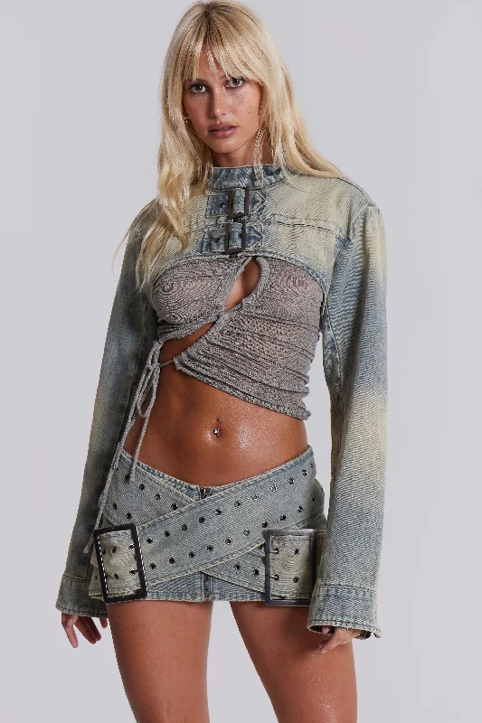 Plus - Size Denim Top for a Comfortable and Stylish Fit Denim Assassin Ultra Cropped Jacket Plus - Size Denim Top for a Comfortable and Stylish Fit Denim Assassin Ultra Cropped Jacket