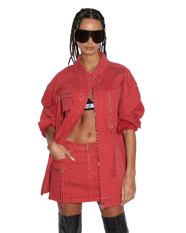 Cropped Denim Top to Pair with High - Waisted Bottoms DOWNTOWN JACKET BIKER ROASTED Cropped Denim Top to Pair with High - Waisted Bottoms DOWNTOWN JACKET BIKER ROASTED