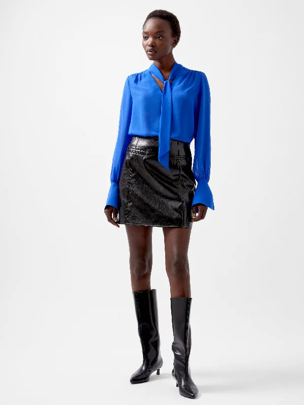 Cotton blend skirts for durability Emmett PU Mini Skirt