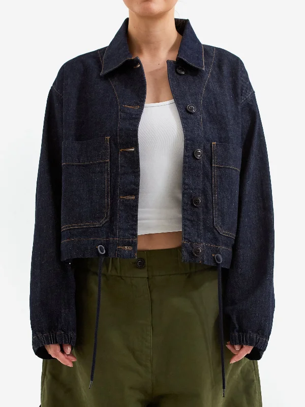 Denim Top with a Peplum Hem for a Flirty and Feminine Look Girls Of Dust Woopsie Denim Jacket - Indigo Denim Top with a Peplum Hem for a Flirty and Feminine Look Girls Of Dust Woopsie Denim Jacket - Indigo