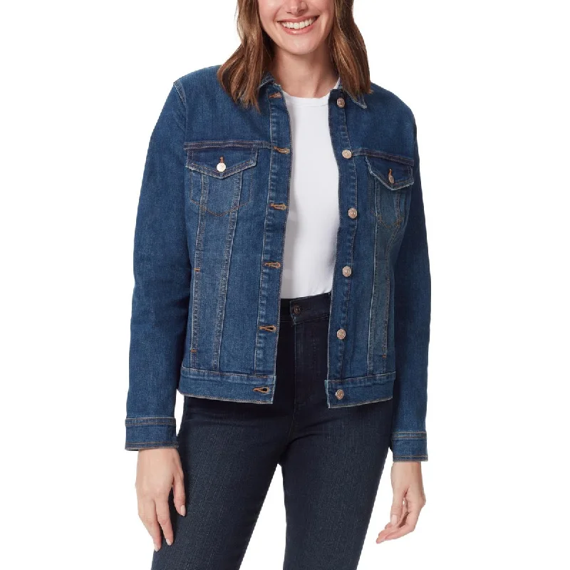 Long - Sleeve Denim Top for Cold Weather Layering Gloria Vanderbilt Womens Trucker Jean Denim Jacket Long - Sleeve Denim Top for Cold Weather Layering Gloria Vanderbilt Womens Trucker Jean Denim Jacket
