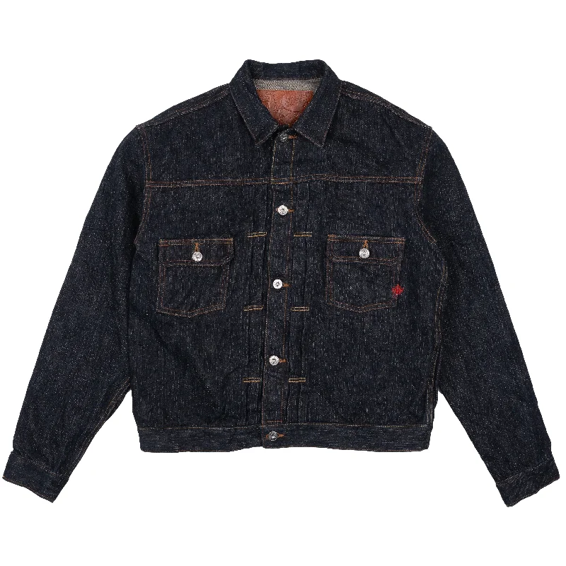 Fringed Denim Top with a Bohemian Flair Heritage Denim Jacket - MIJ12 - Aomidori Selvedge Fringed Denim Top with a Bohemian Flair Heritage Denim Jacket - MIJ12 - Aomidori Selvedge