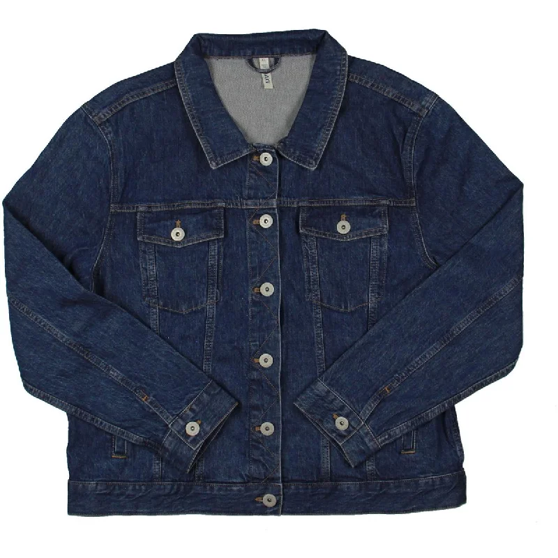 Button - Down Denim Top with a Classic Design Jag Jeans Womens Collar L Denim Jacket Button - Down Denim Top with a Classic Design Jag Jeans Womens Collar L Denim Jacket