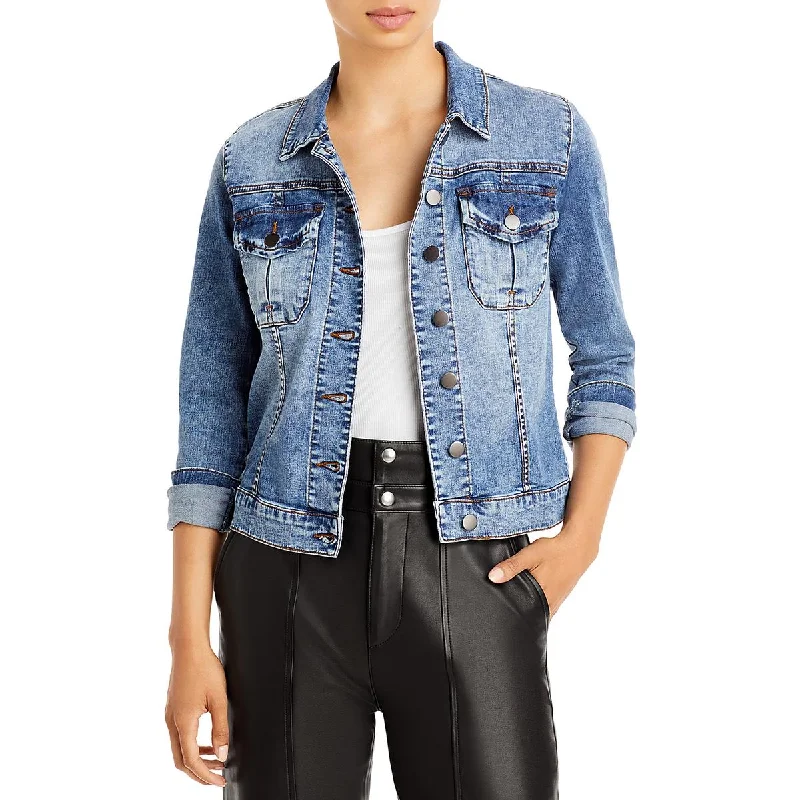 Denim Top with a Belted Waist for a Defined Silhouette Kut From The Kloth Womens Amelia Lightweight Warm Denim Jacket Denim Top with a Belted Waist for a Defined Silhouette Kut From The Kloth Womens Amelia Lightweight Warm Denim Jacket