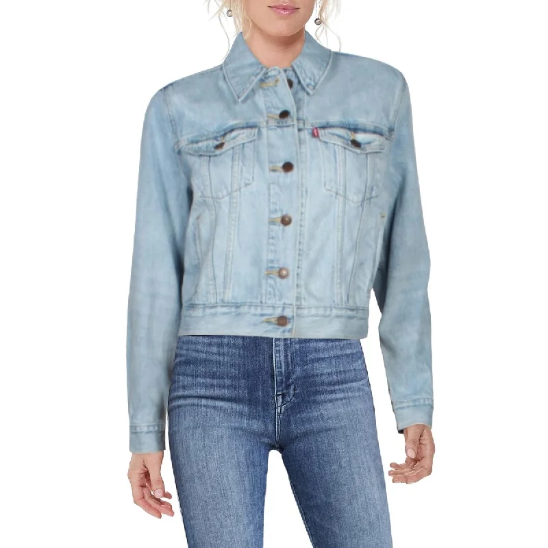Denim Top with a Metallic Accent for a Shiny Look Levi Strauss & Co. Womens Denim Lightweight Trucker Jacket Denim Top with a Metallic Accent for a Shiny Look Levi Strauss & Co. Womens Denim Lightweight Trucker Jacket