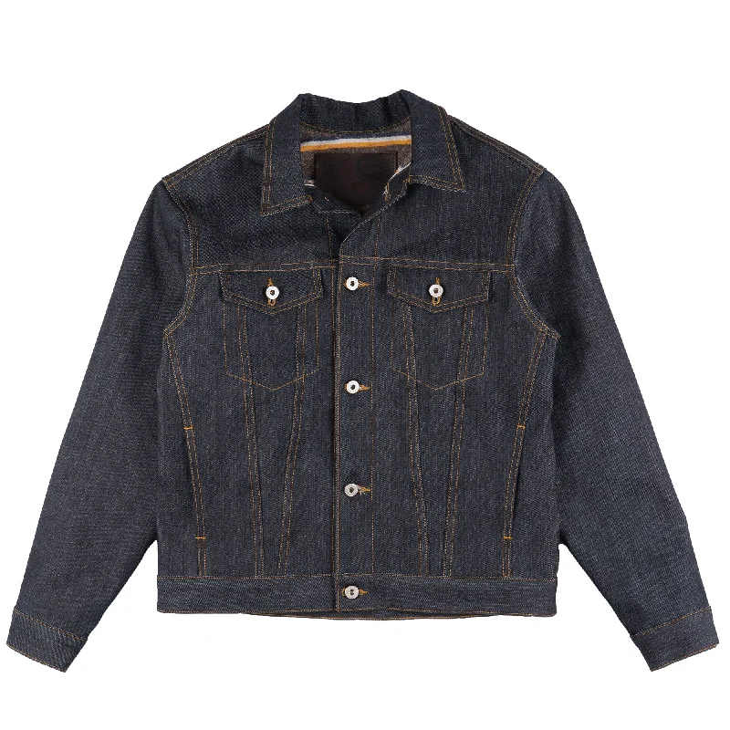 Embroidered Denim Top with Intricate Patterns Lined Denim Jacket - Left Hand Twill Selvedge Embroidered Denim Top with Intricate Patterns Lined Denim Jacket - Left Hand Twill Selvedge