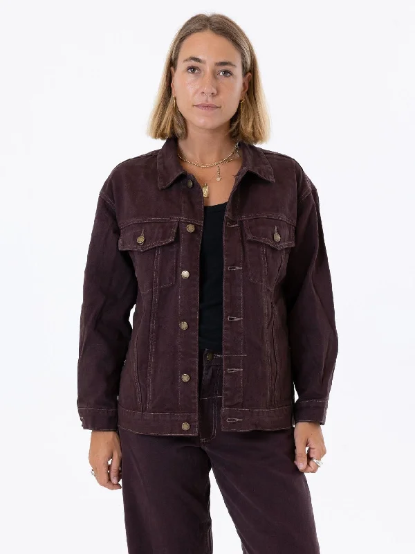Sleeveless Denim Top for a Cool Summer Look Madi Jacket - Chocolate Plum