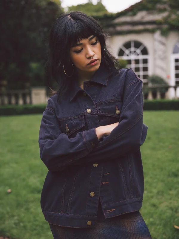 Patchwork Denim Top with a Unique and Artistic Appeal Madi Jacket - Midnight Blue