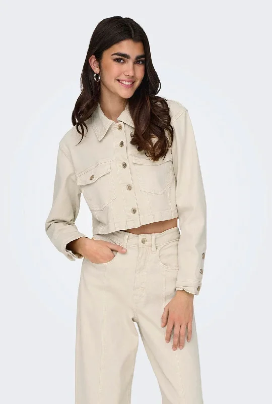 Oversized Denim Top for a Relaxed and Casual Vibe ONLY HEATHER DENIM JACKET