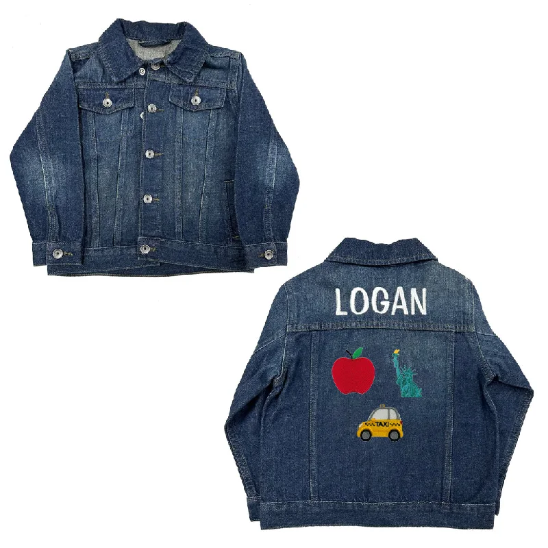 Denim Top with a Floral Print for a Feminine Touch Personalized Emoji Unisex Denim Jacket - NYC Denim Top with a Floral Print for a Feminine Touch Personalized Emoji Unisex Denim Jacket - NYC