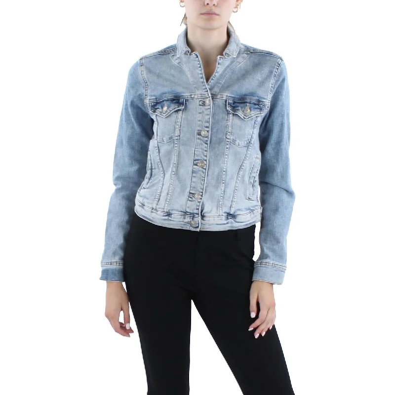Denim Top for a Beachside Picnic with a Laid - Back Style Silver Jeans Co. Womens Crop Denim Denim Jacket Denim Top for a Beachside Picnic with a Laid - Back Style Silver Jeans Co. Womens Crop Denim Denim Jacket
